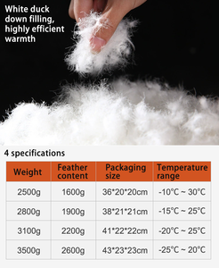 轻便羽绒枕成人睡床，适合寒冷天气 (-25 ~ 30 ℃) 野营，可背包4季 - Product Image 5