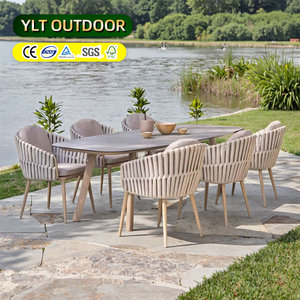 Nordic Custom <strong>Balcony</strong> <strong>Table</strong> and Chair Set Outdoor Furniture Set Waterproof Woven Rope Sunscreen Garden Chairs for Courtyard - Product Image 1