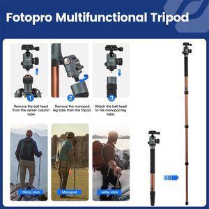 DSLR máy ảnh với bóng đầu và nhanh chóng phát hành tấm có thể tháo rời monopod cho máy quay tải lên đến 10kg/22lbs nhôm <span class=keywords><strong>Tripod</strong></span> - Product Image 3