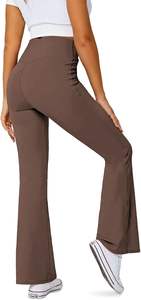 Женские леггинсы DLOODA с расклешенными штанинами, карманами, завышенной талией, зауженные к низу, для йоги, с эффектом утяжки живота, цветные, с эффектом колокола - Product Image 4