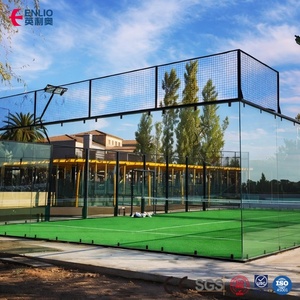 Pista de Pádel Plegable Enlio con Techo Abatible, Césped Artificial de 12 mm y Vidrio Templado, Garantía de 5-8 Años, Portátil y Móvil para Eventos Temporales - Product Image 4