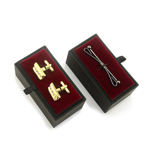 Tùy Chỉnh In Logo Mens Khuy Măng Sét Hộp Quà Tặng, Mens Velvet Khuy Măng Sét Hộp Hiển Thị - Product Image 6