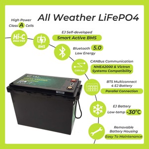 Batterie LiFePO4 intelligente 12V 200Ah CANBUS Bluetooth 2A à équilibrage actif, Batterie Solaire 12V 200Ah pour Stockage Solaire ESS - Product Image 3