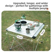 Table de camping pliante portable en alliage d'aluminium léger, style glamping, pour barbecue et préparation de rouleaux aux œufs