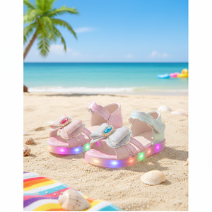 OZKIZ Korean Kids Summer Ribbon Sandals Open Toe <b>with</b> <b>Bow</b> Decoration Fashionable Wholesale for Children 2-6 Years - Product Image 3