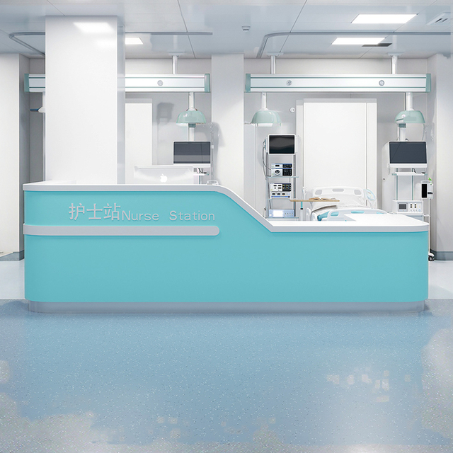 Stainless Steel Nurse Station Medical Clinic Furniture Patient Service Counter Guidance Station Hospital Multi-Function Seamless