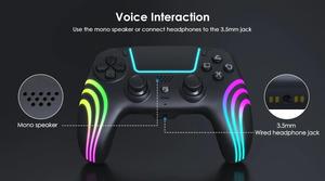 Manette de <span class=keywords><strong>jeu</strong></span> Bluetooth pour PS5, joystick à détection de mouvement, vibration, manette sans fil avec effet d'éclairage RVB coloré - Product Image 5