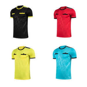 卸売サッカー審判ユニフォーム通気性ショートジャージ審判シャツセットユニセックス100%ポリエステルサッカー審判服セール - Product Image 4