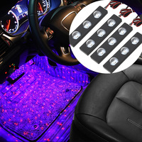 Kit d'éclairage intérieur de voiture 4 en 1, lampe RGB pour les pieds sous le tableau de bord, avec télécommande, éclairage ambiant intérieur de voiture