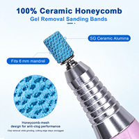 Bandes de ponçage céramiques 60/100/150 grains, élimination rapide, anti-colmatage, idéales pour le gel dur et l'acrylique, usage professionnel en salon