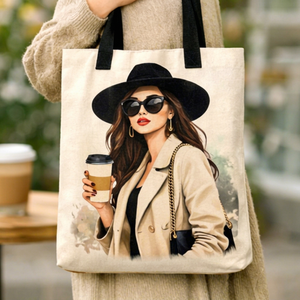 Sacs en toile de coton réutilisables personnalisés avec logo imprimé de haute qualité, sacs fourre-tout en coton vierges pour le shopping - Product Image 1
