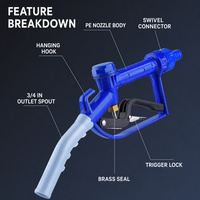 Pistolet de remplissage de carburant en plastique OEM pour urée, 19 mm, avec interrupteur de verrouillage, conception anti-fuite, surface brillante, 39 cm, pour AdBlue Diesel
