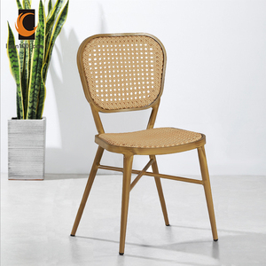 Muebles de ratán rústico de estilo europeo, silla de Metal de mimbre de bambú para restaurante - Product Image 1