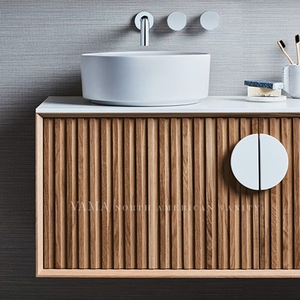 VAMA 800-1800mm moderne nouveau design Australie bois armoires de salle de bain en bois massif ondulation <span class=keywords><strong>vanités</strong></span> de salle de bain avec évier unique DS076 - Product Image 5