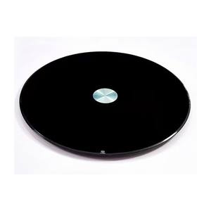Pigro <span class=keywords><strong>Susan</strong></span> vetro temperato pesante giradischi rotondo tavolo da pranzo girevole grande piatto da portata nero vassoio rotante - Product Image 2