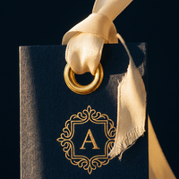 Ensembles de cartes de remerciement en papier calque superposé avec dorure à chaud, personnalisées, pour mariage, papeterie, vente en gros