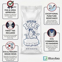 Sacs à glaçons personnalisés RAYBO de 20 lb pour machine à glaçons de 5 à 20 tonnes
