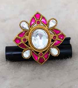 Anillo ajustable chapado en oro occidental Indo de moda de alta calidad al por mayor con aspecto clásico producto a granel hecho a mano - Product Image 3