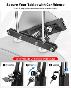 Flexible Multi-angle Car Back Seat Holder Android <b>Tablet</b> Pc Bus Taxi Headrest Mount Car Advertising <b>Stand</b> - Product Image 2