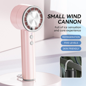 Black Custom Hand Fan Five Mini Fan Household Mini Portable Fan Usb <b>Rechargeable</b> <b>Night</b> <b>Light</b> - Product Image 1