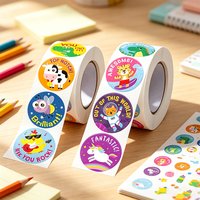 Étiquettes rondes personnalisées imprimées en usine Haoxuan, autocollants en vinyle adhésif de haute qualité pour la papeterie, les cadeaux pour enfants, la décoration