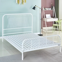 Cadre de lit en métal nordique avec tête de lit en treillis croisé, lit plateforme en fer taille Queen pour chambre d'adolescent, mobilier pour appartement et dortoir