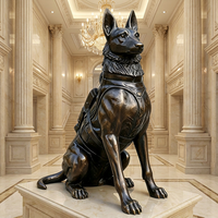 Sculpture de chien en bronze fidèle - Statue canine sur mesure grandeur nature avec options de race personnalisées, sculpture en bronze