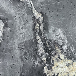 Natural Real Black with Grey White Gold Veins <strong>Granite</strong> Stone <strong>Slab</strong> Brushed Leather for Counter Cabinet bar Cook Top - Product Image 2