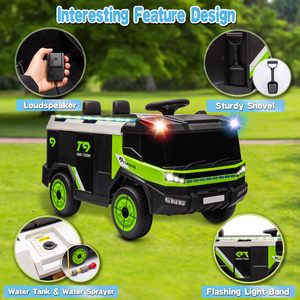 2024 más nuevo al por mayor niños policía eléctrica camión de bomberos Control remoto niños coche de bomberos juguete 12V bebé paseo en coche - Product Image 5