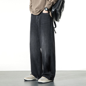 <span class=keywords><strong>Jeans</strong></span> droits et larges pour hommes, de haute qualité, personnalisés, décontractés, streetwear, en denim <span class=keywords><strong>vert</strong></span> et noir, pour hommes, printemps-automne - Product Image 2