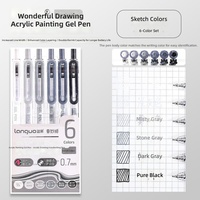 Marqueurs acryliques rétractables anti-fuite pour bois, stylos de peinture 0,7 mm, ensemble professionnel pour journalisation, scrapbooking, projets artistiques, 6 couleurs