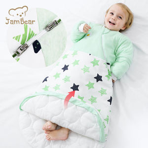 100% coton biologique bébé sac de couchage durable à manches longues sac de couchage personnalisé mousseline naturelle <span class=keywords><strong>fermeture</strong></span> éclair Newbron bébé sac de couchage - Product Image 3