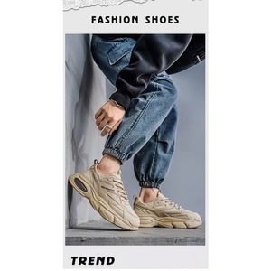 Men's Head Synthetic Leather Lace-Up Autumn 2025 New Breathable Mesh Lining PVC Outsole Thick-Soled <b>Sneakers</b> Casual Shoes Solid - Product Image 6