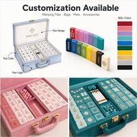 Reancient Foldable Modern Plastic American Bag Layer Custom Mahjong Tiles-Professional Casino Quality 2-Player Rectangular Poker.