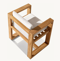 Fauteuil de salle à manger d'extérieur en teck BAHIA, couleur personnalisable, résistant aux intempéries, moderne, idéal pour patio, jardin, hôtel – Vente chaude usine