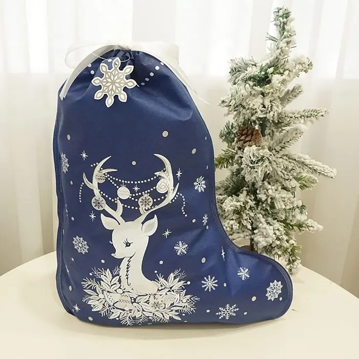 사용자 정의 인쇄 로고 크리스마스 스타킹 가방 다양한 색상 졸라매는 핫 세일 중국 마이애미 플라스틱 특징 만화 패턴