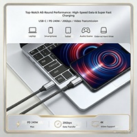 Cable USB 3.2 Tipo C a Tipo C, 240W PD, Carga Rápida, 20Gbps, 4K 60Hz, Cable de Datos con Funciones Completas