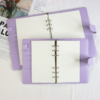 Carnets A5 A6 en Cuir à Six Anneaux, Reliure en Cuir PU avec Porte-cartes pour Budget Personnel