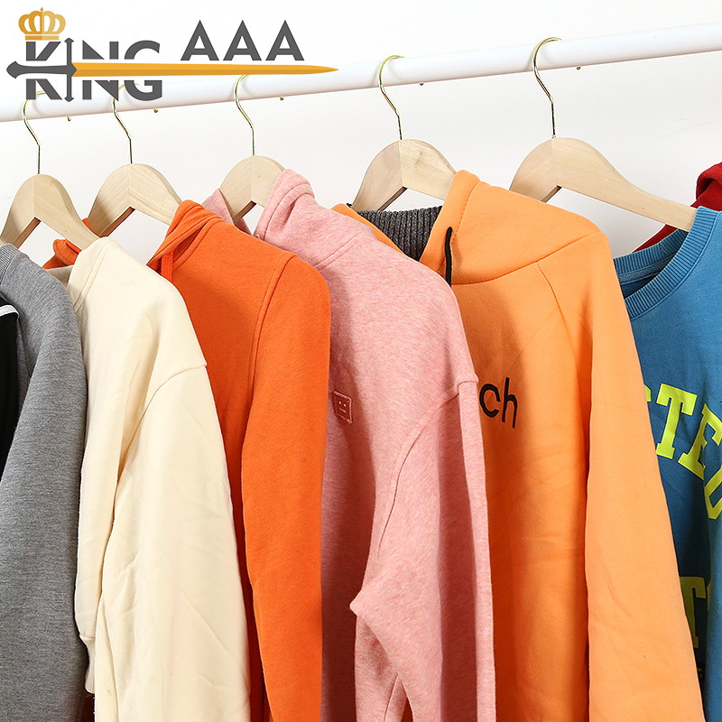 Luxury branded second hand clothes pressed package man hoodies used clothing bales for ukay