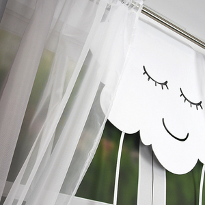 European gradient chiffon <b>curtains</b> with felt panels, 3 pieces, 145 * 150cm, used <b>for</b> children's rooms, living rooms, <b>bedrooms</b> - Product Image 5