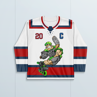 Fabrication rapide maillots de hockey sur glace bien cousus vêtements de hockey à roulettes vêtements de rouleau évacuant l'humidité pour les hommes