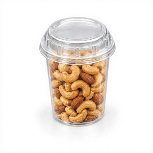 Pot en PET transparent de 500 ml (16 oz) de qualité alimentaire, impression personnalisable, boîtes à charnière en gros pour pâtisseries et gâteaux - Product Image 1