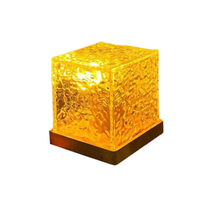 USB Plug Wooden Base <b>Lamp</b> Light LED Crystal Table <b>Lamp</b> Square LED Night Light 16 Colors ABS Base Desk Dynamic Water Ripple <b>Lamp</b> - Product Image 1