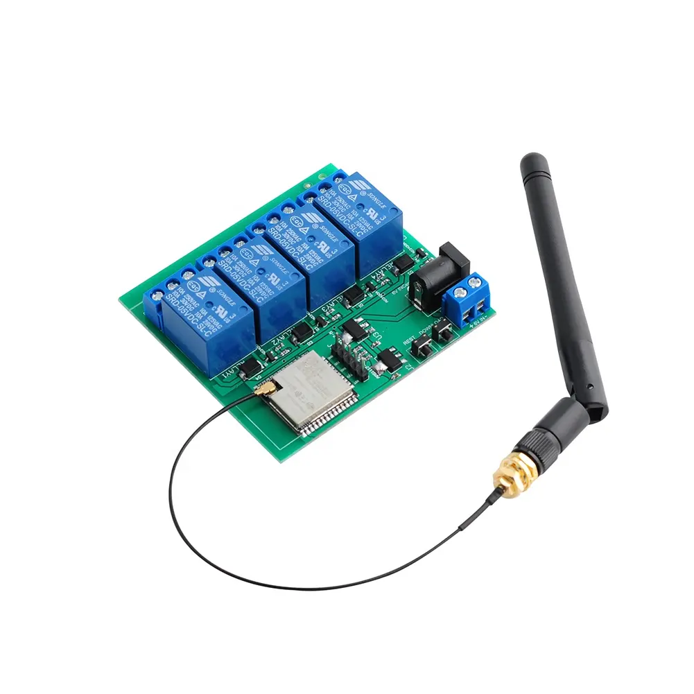 DIYmall ESP32S 4CH WiFi Relay control module ESP32-WROOM-32 WiFi Relay Module with 2.4G WiFi Antenna 3DBi IPEX pigtail cable