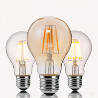 Ampoule à filament LED E27 E14 Base A60 ST64 G80 C35 Verre transparent Ampoules à filament LED vintage pour la décoration de la maison