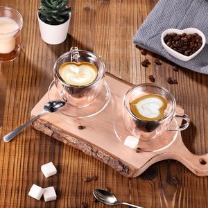 BS-23 150ml 5oz Tazza a Forma <span class=keywords><strong>di</strong></span> Cuore in <span class=keywords><strong>Vetro</strong></span> a Doppia Parete Isolata per Caffè Espresso Tè Nero Latte con Manico - Product Image 6