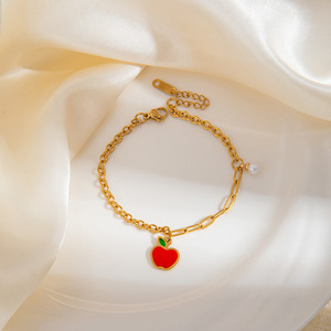 Encantadoras mujeres colorido esmalte Acero inoxidable Animal mar caballo estrella flor encanto enlace cadena perla pulsera Pulseras Mujer - Product Image 5