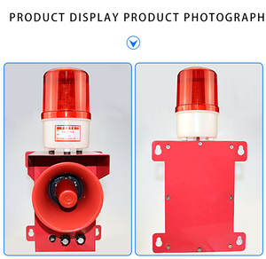 Sirena de alarma de luz y sonido de señal estroboscópica LED ajustable de volumen para camión de construcción grúa Industrial carretilla elevadora - Product Image 6