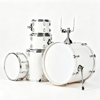 Batterie de percussions acoustiques professionnelles 5 pièces de haute qualité avec 3 cymbales, corps en métal et bois, supports en peuplier pour enregistrement en studio