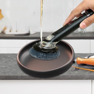 Brosse de nettoyage pour cuisine, casseroles, poêles, évier, vaisselle, avec distributeur de savon intégré - Product Image 3